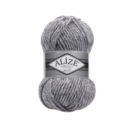 Superlana maxi (Alize) 801 серый меланж, пряжа 100г