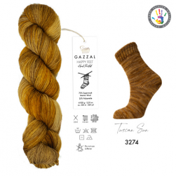 Happy Feet (Gazzal) 3274 горчичный принт, пряжа 100г