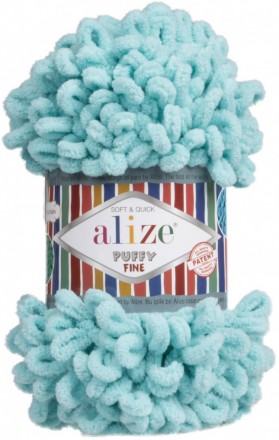 Puffy Fine (Alize) 263 яр.бирюза, пряжа 100г