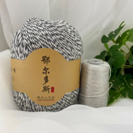 Cashmere (Vento d&#039;Italia) 43 черный-белый, пряжа 50г