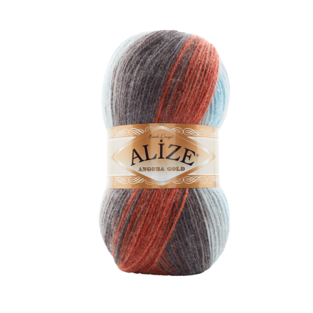 Angora Gold Batik (Alize) 7922 терракот-беж-св.джинс, пряжа 100г