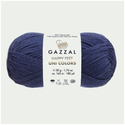 Happy Feet Uni Colors (Gazzal) 3565 джинс, пряжа 50г