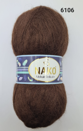 Mohair Delicate (Nako) 1182-6106 коричневый, пряжа 100г