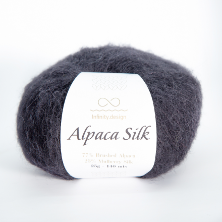 Alpaca Silk (Infinity) 1099 черный, пряжа 25г