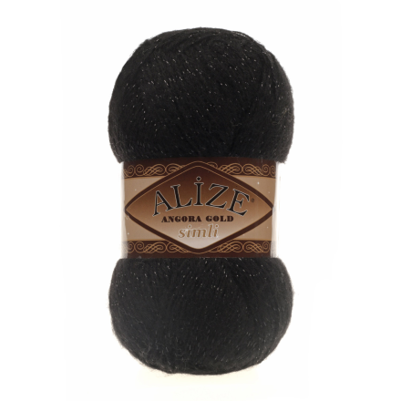 Angora Gold Simli (Alize) 60 черный, пряжа 100г
