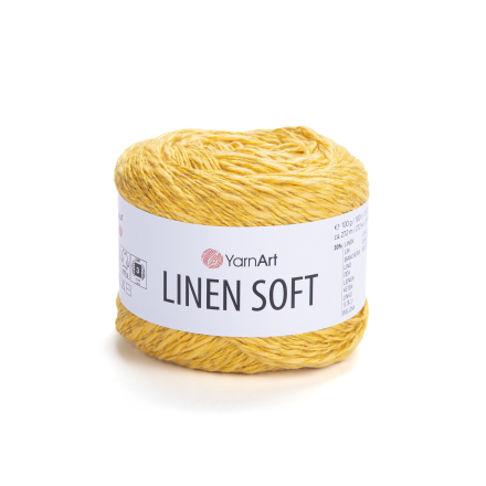 Linen Soft (Yarnart) 7306 жёлтый, пряжа 100г