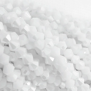 049 белый, биконус 4мм, бусины стеклянные 90шт