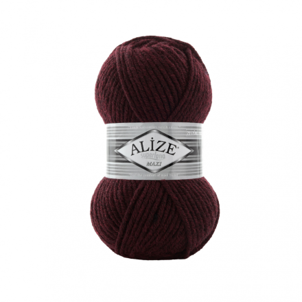 Superlana maxi (Alize) 578 бордовый меланж, пряжа 100г