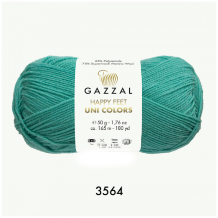 Happy Feet Uni Colors (Gazzal) 3564 лазурь, пряжа 50г