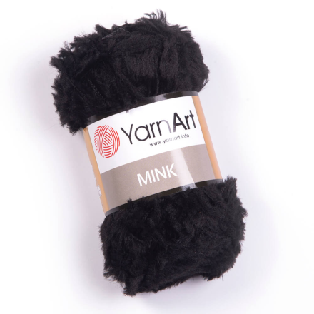 Mink (Yarnart) 346 черный, пряжа 50г