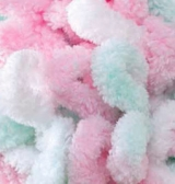 Puffy Color (Alize) 6052 мята розовый белый, пряжа 100г