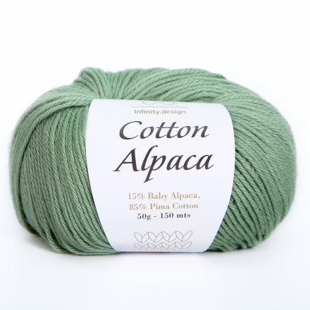 Cotton Alpaca (Infinity) 8522 пыльная зелень, пряжа 50г