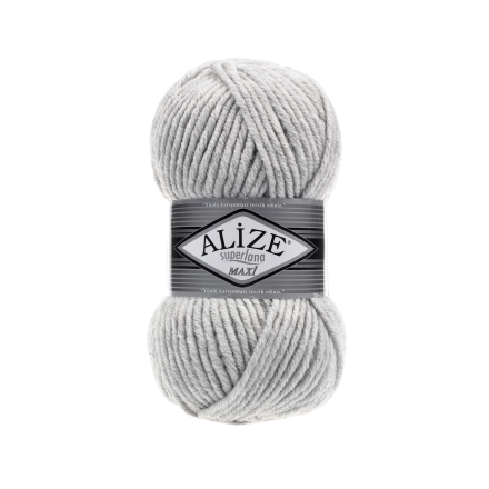 Superlana maxi (Alize) 208 св.серый меланж, пряжа 100г