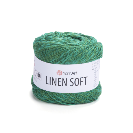 Linen Soft (Yarnart) 7315 изумруд, пряжа 100г