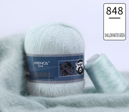 Пух норки и катушка с ниткой (Mink) 848 талая вода, пряжа 50г