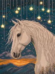 ALDD-315 &quot;Лунный конь&quot; алмазная мозаика со светодиодами на подрамнике 30х40 см