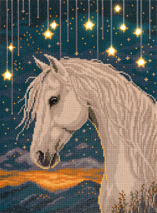 ALDD-315 &quot;Лунный конь&quot; алмазная мозаика со светодиодами на подрамнике 30х40 см