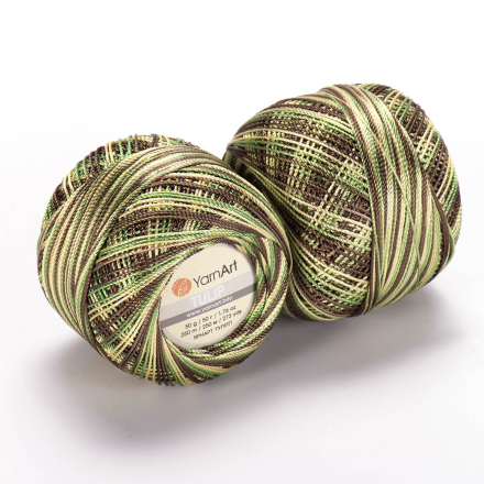 Tulip (Yarnart) 477 Зеленый меланж, пряжа 50г