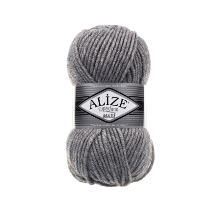 Superlana maxi (Alize) 21 серый меланж, пряжа 100г