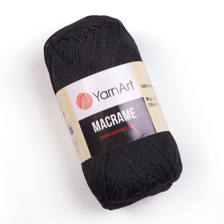 Macrame (Yarnart) 148 черный, пряжа 90г