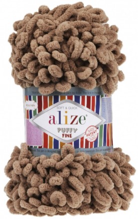 Puffy Fine (Alize) 329 какао, пряжа 100г