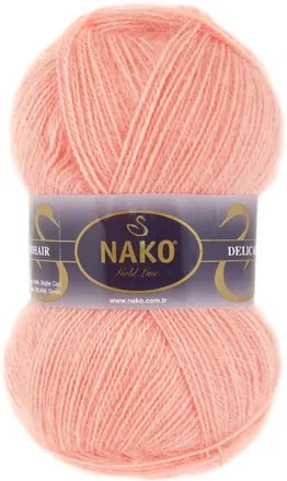 Mohair Delicate (Nako) 6115 персик, пряжа 100г