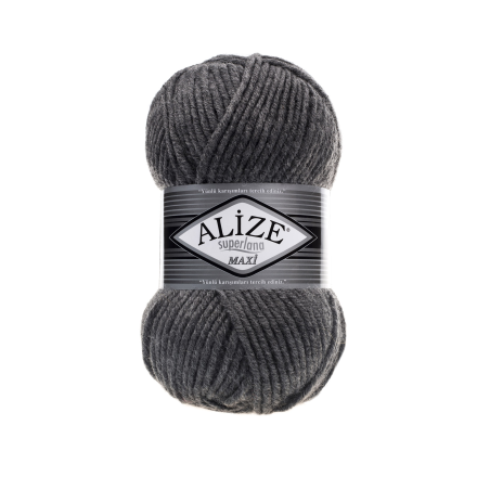 Superlana maxi (Alize) 182 т.серый меланж, пряжа 100г