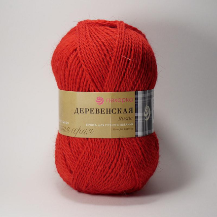 Деревенская (Пехорка) 88 красный мак, пряжа 100г