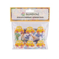 WCRH-35 C20 Желтые машинки, декоративные прищепки 6х3,5 см