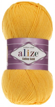 Cotton Gold (Alize) 216 желтый, пряжа 100г