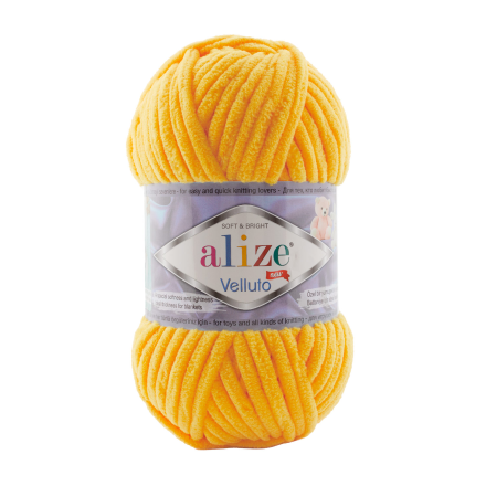 Velluto (Alize) 216 жёлтый, пряжа 100г