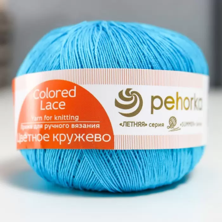Цветное кружево (Пехорка) 45 т.бирюза, пряжа 50г