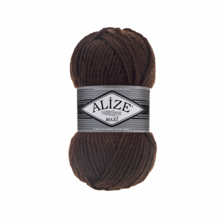 Superlana maxi (Alize) 26 шоколадный, пряжа 100г