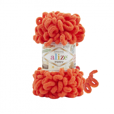 Puffy (Alize) 421 яр.оранж, пряжа 100г