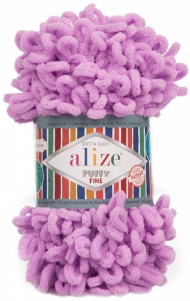 Puffy Fine (Alize) 378 розово-сиреневый, пряжа 100г