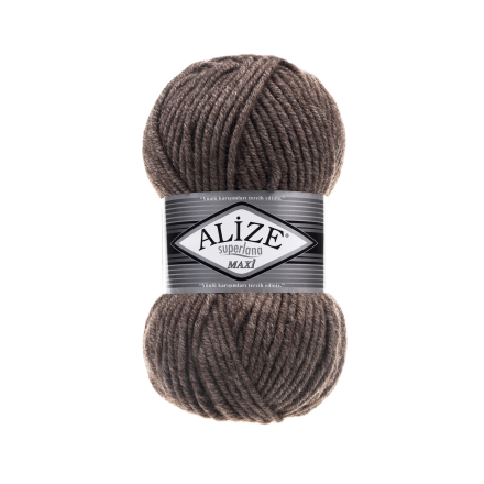 Superlana maxi (Alize) 240 коричневый меланж, пряжа 100г