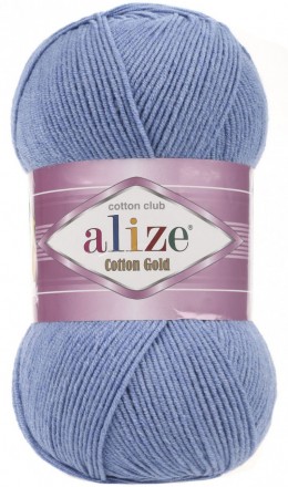 Cotton Gold (Alize) 374 т.голубой меланж, пряжа 100г