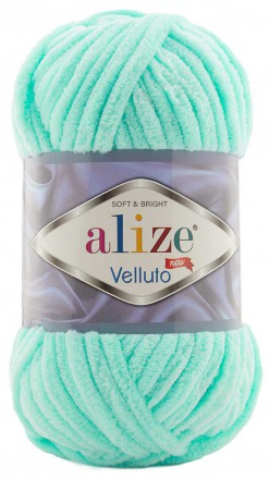 Velluto (Alize) 19 мята, пряжа 100г