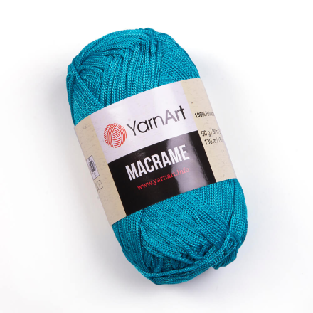 Macrame (Yarnart) 152 голубая бирюза, пряжа 90г