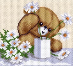 1167 &quot;Цветы для мамы&quot; канва с нанесенным рисунком