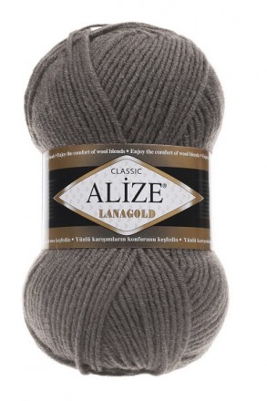 Lanagold (Alize) 348 тем.серый, пряжа 100г