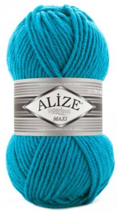 Superlana maxi (Alize) 484 бирюза, пряжа 100г