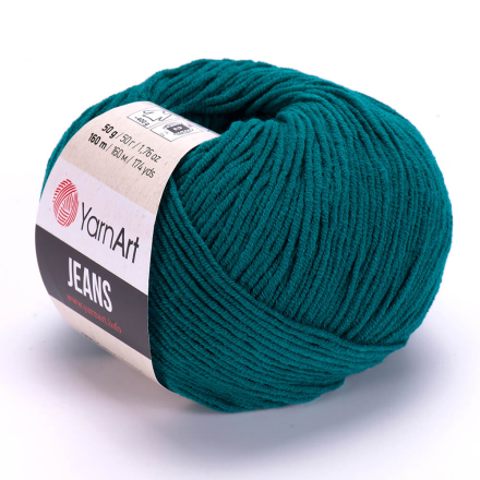 Jeans (Yarnart) 63 т.изумруд, пряжа 50г