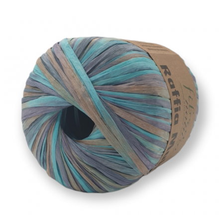 Raffia Multi (Fibra Natura) 117-14 голубой-фиолетовый, пряжа 35г