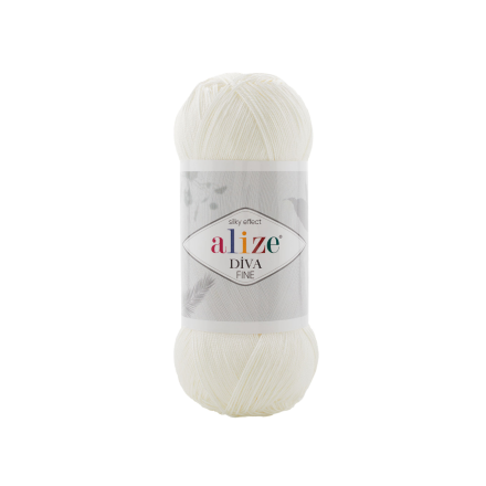 Diva Fine Forever (Alize) 450 молочный, пряжа 100г