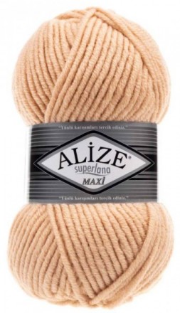 Superlana maxi (Alize) 502 бежевый персик, пряжа 100г