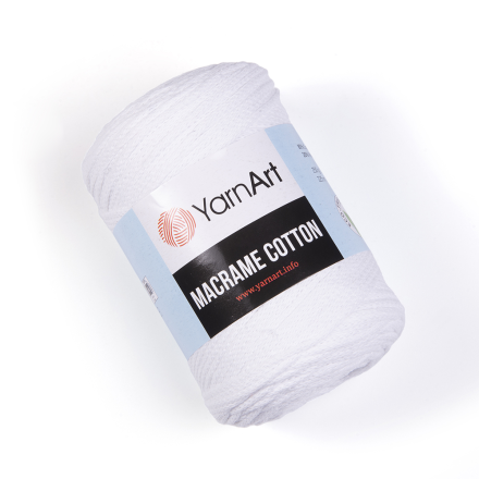 Macrame Cotton (Yarnart) 751 ультрабелый, пряжа 250г