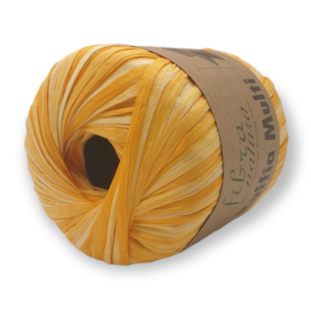 Raffia Multi (Fibra Natura) 117-15 желтый меланж, пряжа 35г