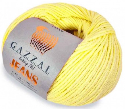 Jeans (Gazzal) 1102 св.желтый, пряжа 50г