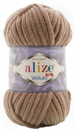 Velluto (Alize) 329 темно бежевый, пряжа 100г